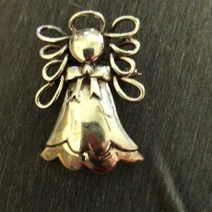 Sterling silver angel pin/ring to be necklace